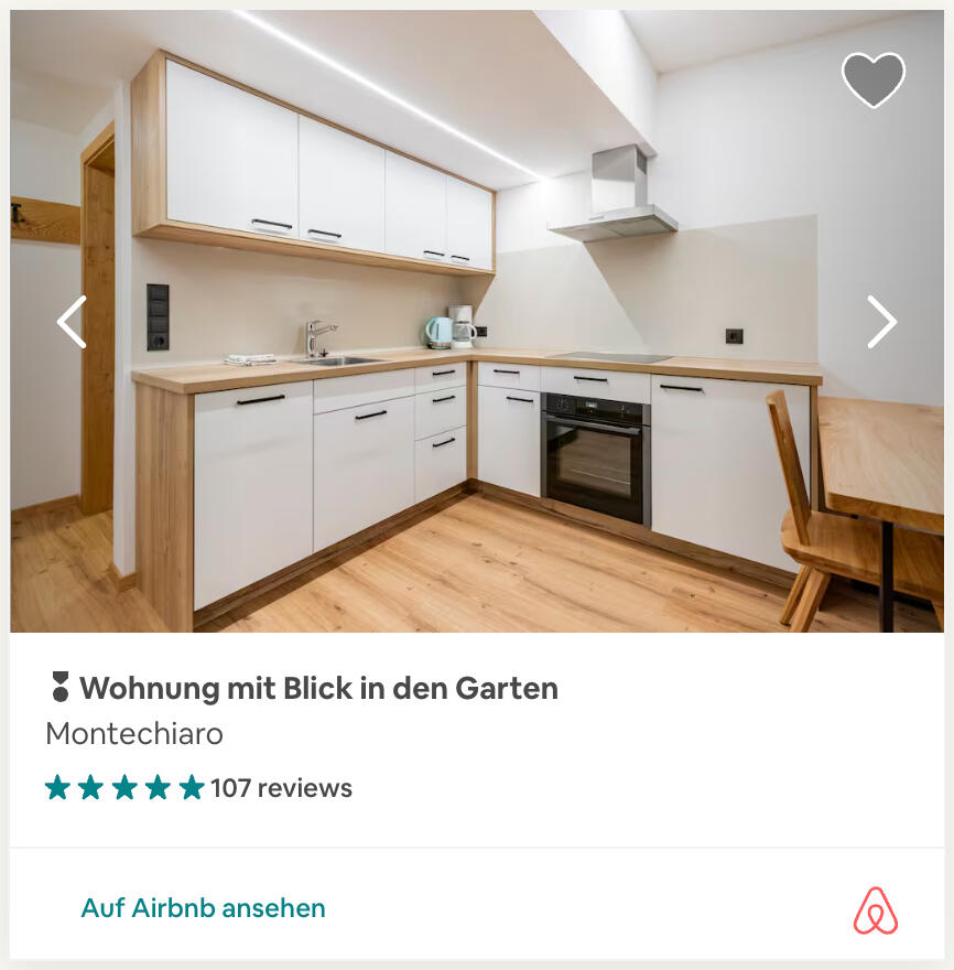 AirBnB Wohnung mit Blick in den Garten